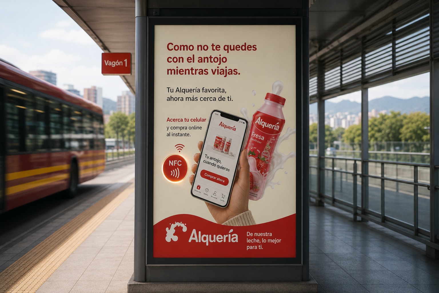 Rompetráfico Alquería con chip NFC en estación